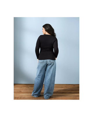 T-shirt Manches Longues Laine Mérinos Femme Noir - Ellen | CQFD