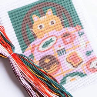 Toile à broder Cat café CANEVAS FATAL