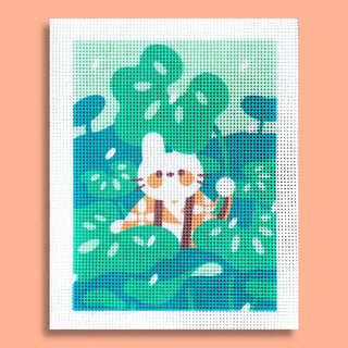 Toile à broder Vert feuille CANEVAS FATAL