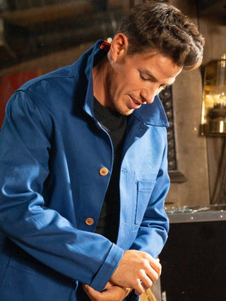Veste de travail 703 1083 Bleu Ouvrier - 100% Coton Bio