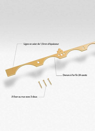 the line avignon doré silhouette murale en acier doré