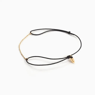 Bracelet Noho chaine dorée et cordon coton Titlee