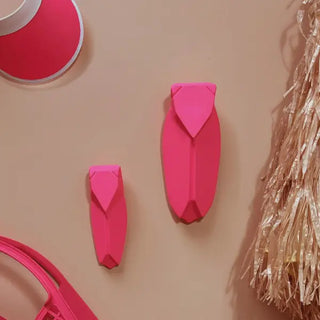 Cigale murale en céramique Monochromic rose fluo