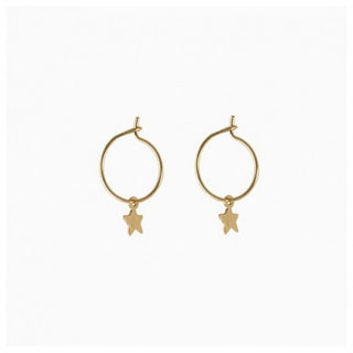 creoles star titlee en laiton doré à l'or fin