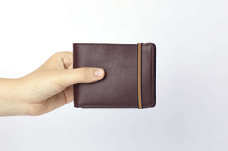 portefeuille bordeaux carré royal en cuir