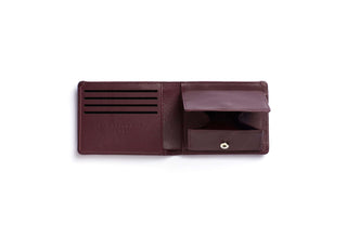 portefeuille bordeaux carré royal en cuir