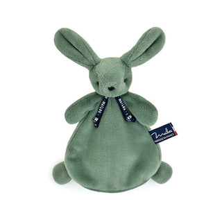Offrez le Doudou Lapin Dorlotin (22cm). Peluche artisanale en matière Maïloudou ultra-douce, fabriquée à la main en Bretagne. Idéal dès la naissance.
