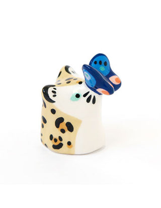 léopard papillon en faience dodo toucan peint à la main