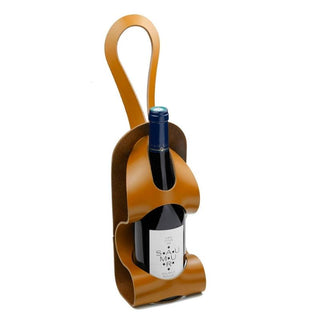 porte-bouteille en cuir miele l'originale la bouclée