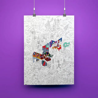 Poster géant à colorier Vampire + stickers OMY