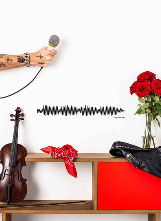 Silhouette murale The Line musique Que je t'aime