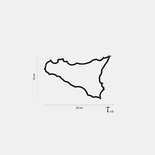 silhouette murale en acier Sicile The Line