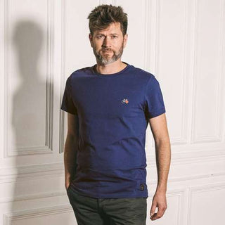 t-shirt indigo 100% coton made in france la gentle factory