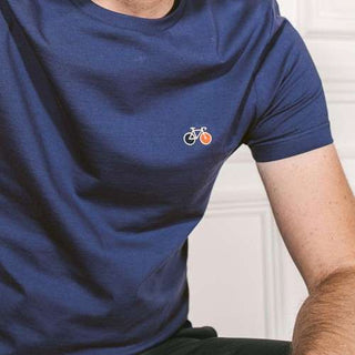 t-shirt indigo 100% coton made in france la gentle factory