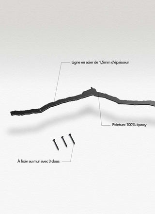 silhouette murale en acier de toulon the line