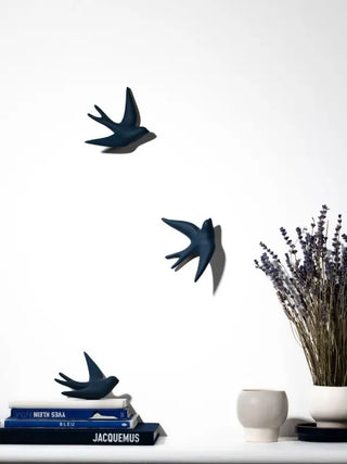 Hirondelle volage en ceramique bleu cyclone