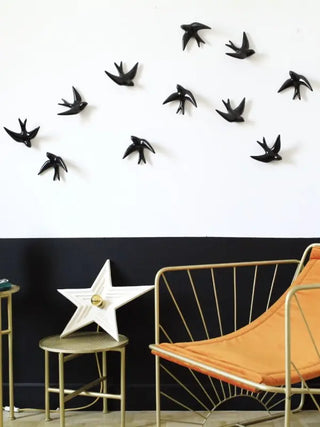 Hirondelle murale en céramique Monochromic