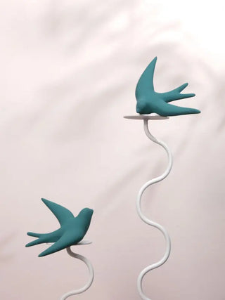 hirondelle Monochromic volage en ceramique vert pépite