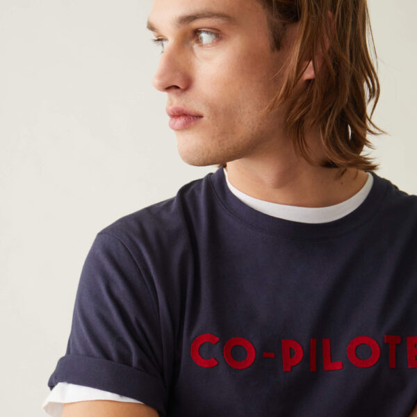 T-shirt mixte floqué Jean-F « Copilote »