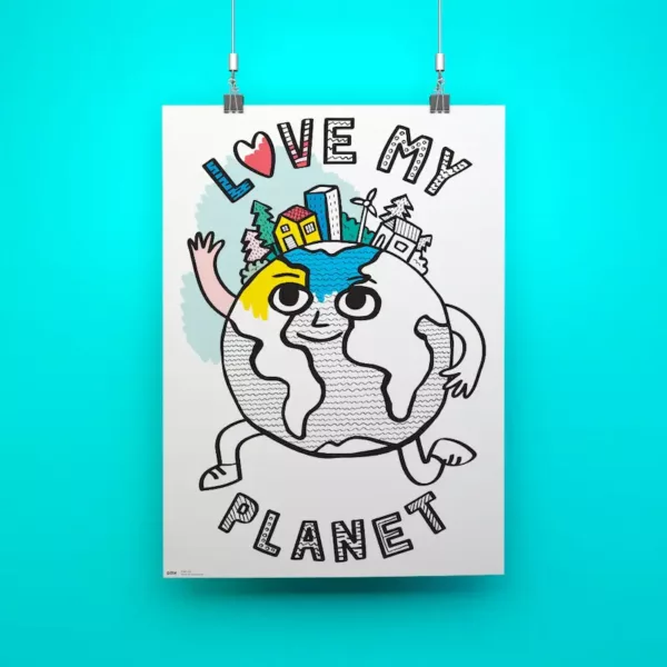 Poster géant à colorier Love my Planet OMY