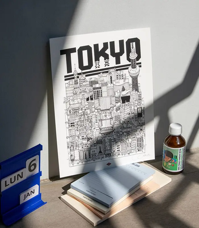 Affiche Tokyo A4 Docteur Paper