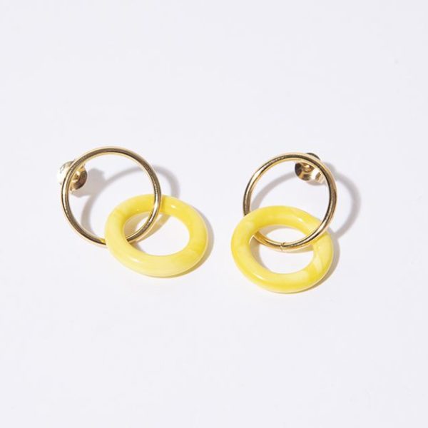 Boucles d’oreilles Pop Opaques Chic Alors – jaune