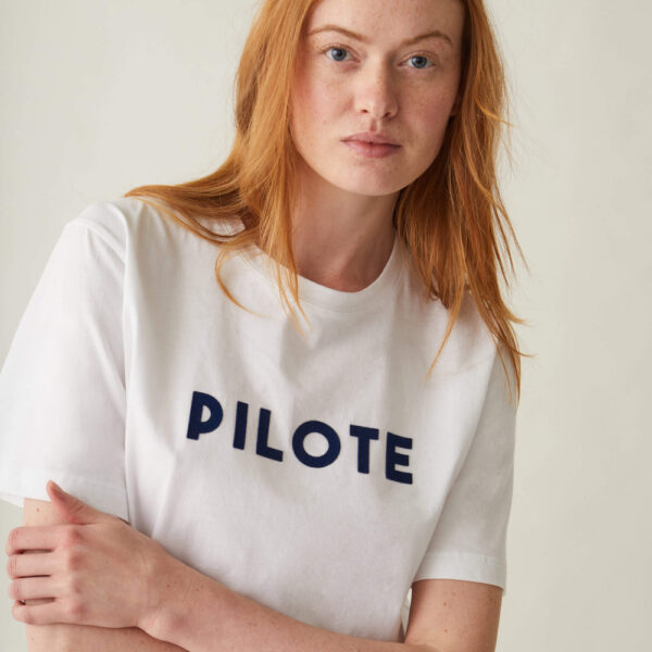 T-shirt mixte floqué Jean-F « Pilote »