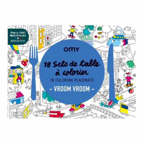 Sets de table à colorier Vroom – OMY