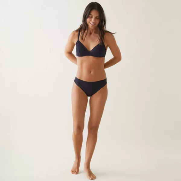 Triangle sans armatures Justine bleu marine – Le Slip Français