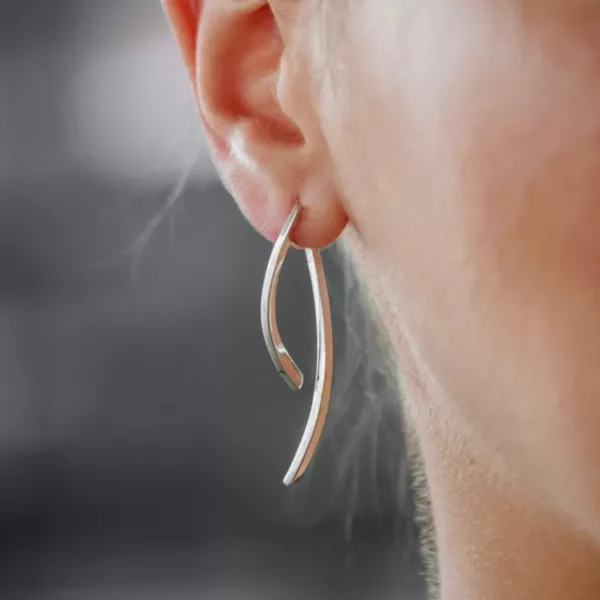 Boucles Osiris double longue argent massif Atelier AKKA