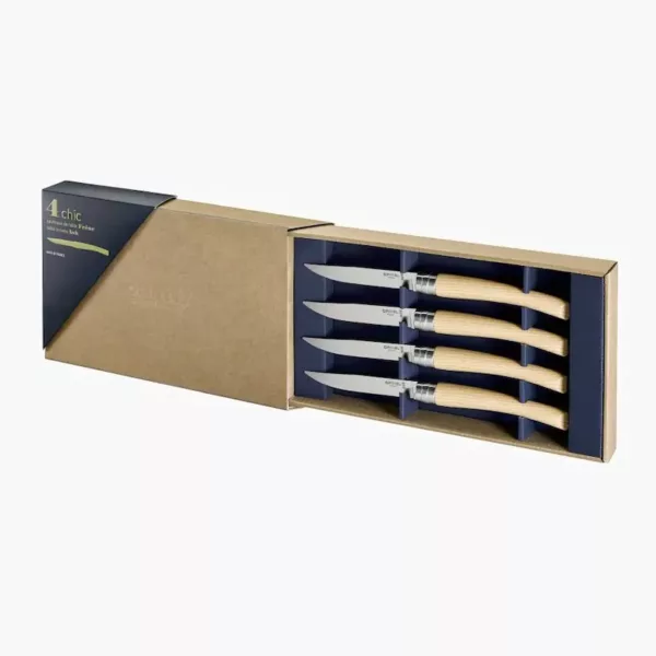 Coffret de 4 couteaux de table Opinel Frêne