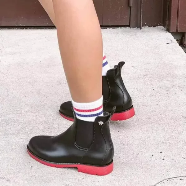 Bottines de pluie Jumpy Méduse® noir/rouge