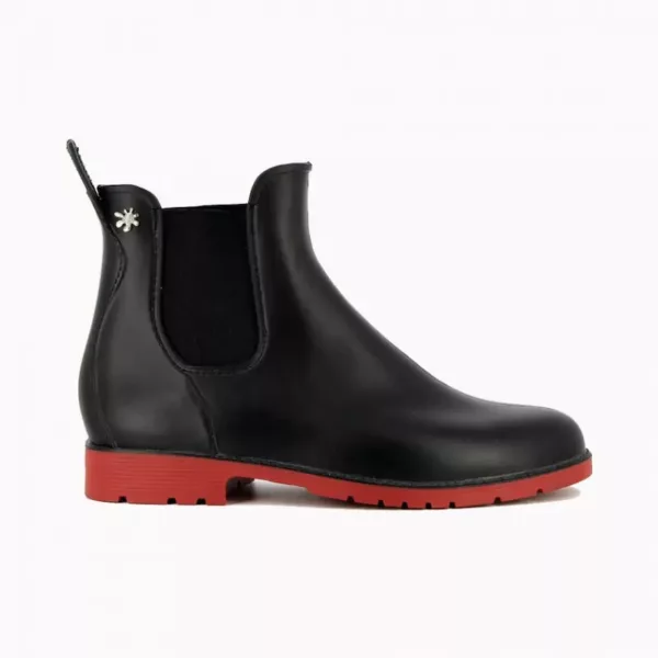 Bottines de pluie Jumpy Méduse® noir/rouge