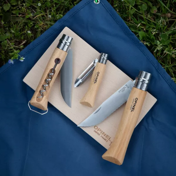 Kit de cuisine nomade avec tire bouchon décapsuleur Opinel