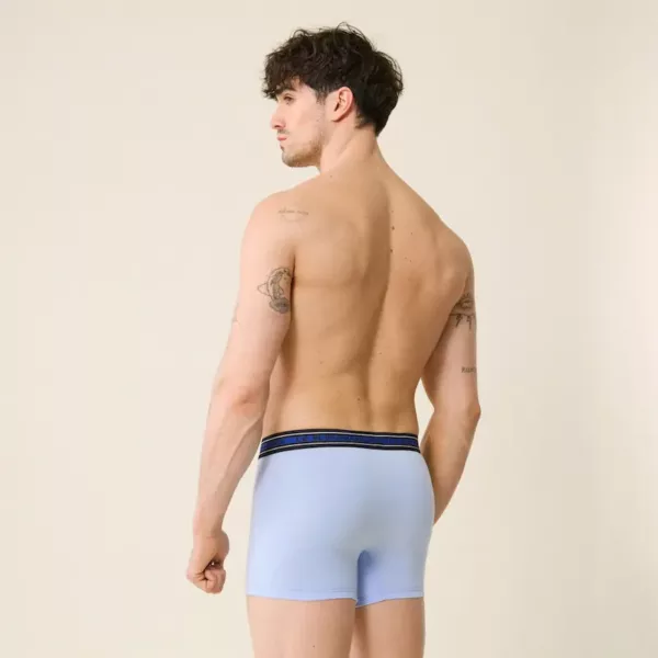 Boxer Marius en coton bio Bleu ciel ceinture Le Slip Français