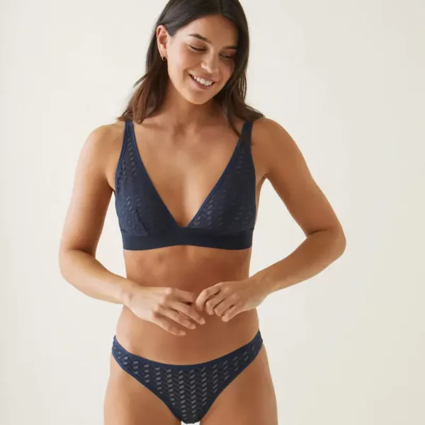 Triangle Agathe dentelle marine Le Slip Français