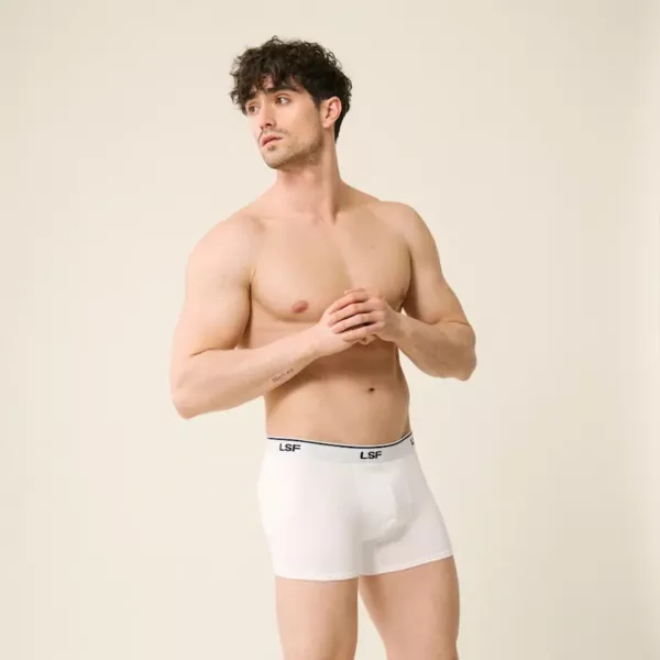 Boxer Marius en coton bio Blanc ceinture Le Slip Français