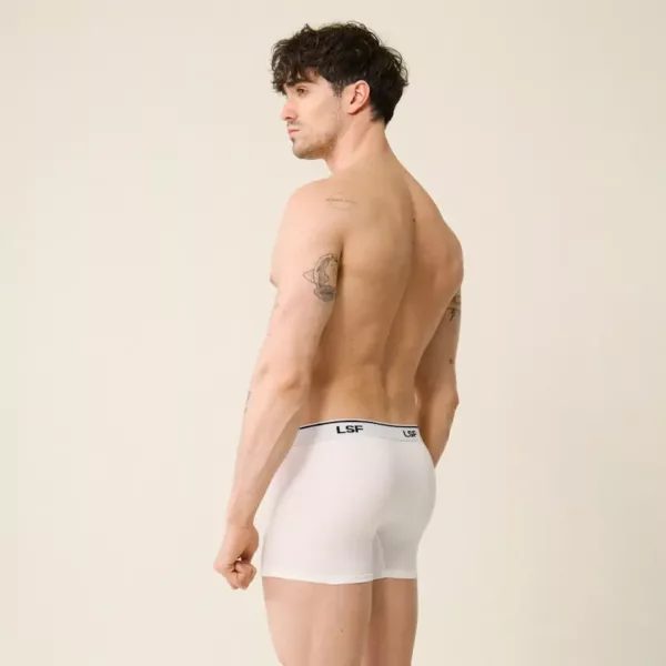 Boxer Marius en coton bio Blanc ceinture Le Slip Français