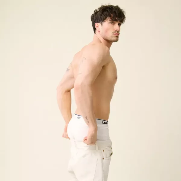 Boxer Marius en coton bio Blanc ceinture Le Slip Français