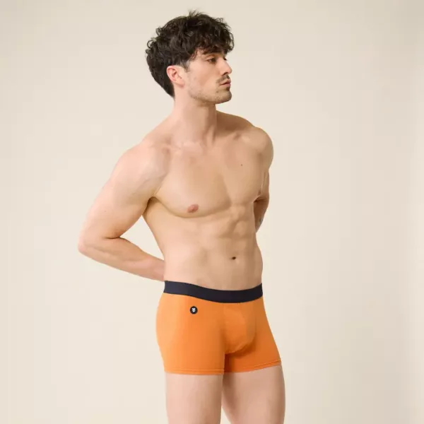 Boxer Marius en coton bio Orange Alberge Le Slip Français