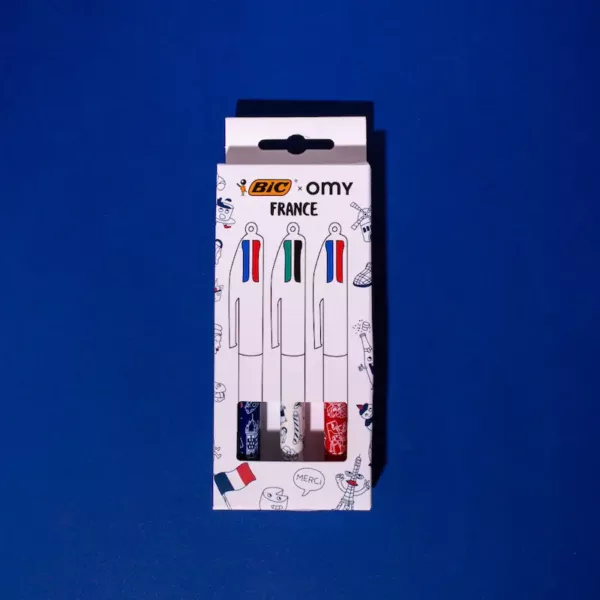 Coffret 3 stylos 4 couleurs® BIC x OMY