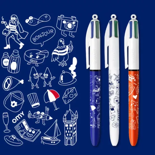 Coffret 3 stylos 4 couleurs® BIC x OMY