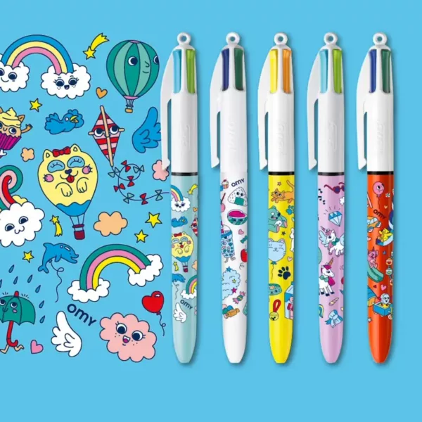 Coffret 5 stylos 4 couleurs® BIC x OMY – Kawaii