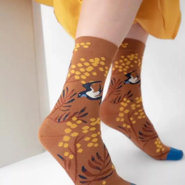 Chaussettes Bonne Maison Mimosas Caramel