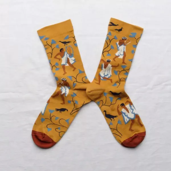 Chaussettes Bonne Maison Musiciens Ocre