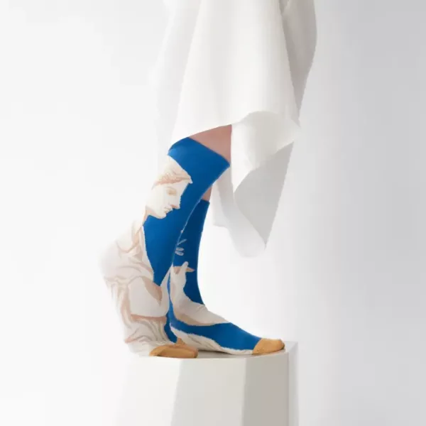 Chaussettes Bonne Maison Statue Cobalt