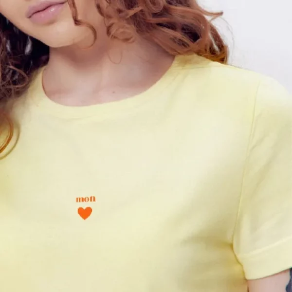 T-shirt La Gentle Factory brodé ♡ jaune