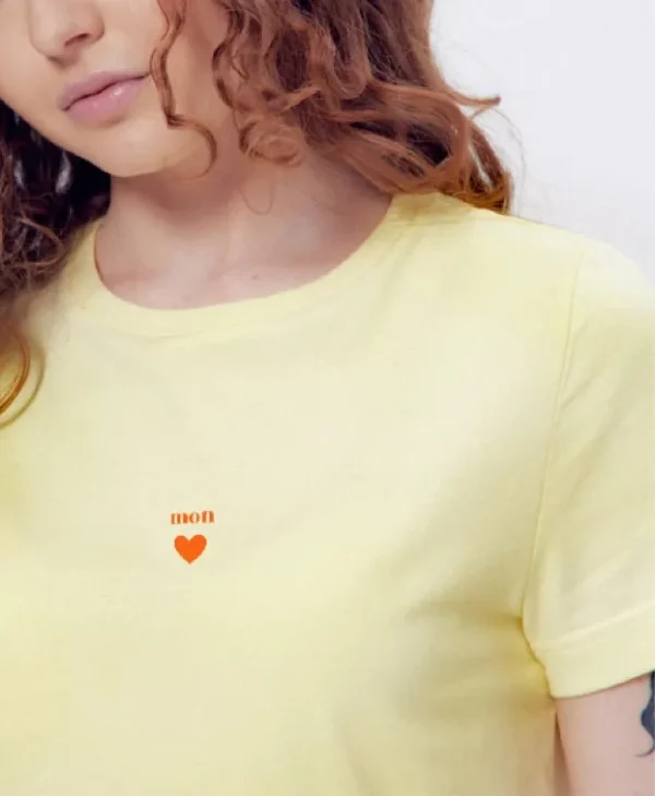 T-shirt La Gentle Factory brodé ♡ jaune