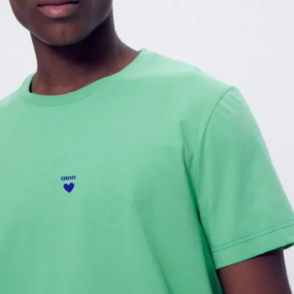 T-shirt La Gentle Factory brodé ♡ vert menthe