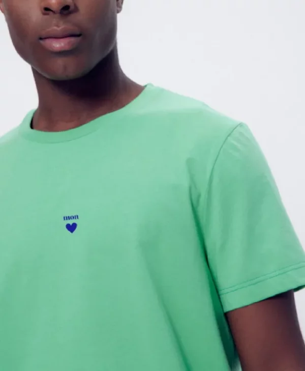 T-shirt La Gentle Factory brodé ♡ vert menthe